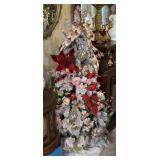 4ft Snow Covered Cardinal Decorated Christmas Tree