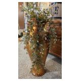 Amber Copper Brushed Vase w/ Faux Greenery