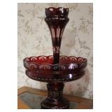 Egermann Bohemia Czech Cut Glass Epergne