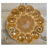 Anchor-Hocking Peach Lustre Deviled Egg Platter