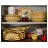 Home Farmhouse Yellow Rooster Dish Set +