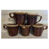 5pc. Hull & McCoy Brown Drip Glaze Mugs