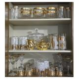 MCM Hollywood Regency Style Gold & Glass Dishes
