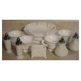 Milk Glass Grape Vine Dish Set
