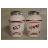 Hazel Atlas Platonite Striped Beehive Shakers