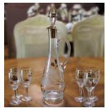 Rumania Romania Gold Crystal Decanter Set