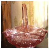 L.E. Smith Pink Heritage Rosewood Basket