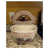 CIC Pamela Gladding Mixing Bowls w/ Plaque