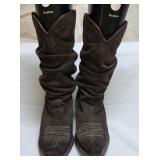Sz 8.5 Leather Saddle Boots