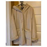 Sz XL Jones New York Cream Hooded Jacket