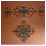 2pc Metal Scrollwork Art