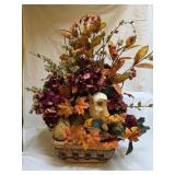 Owl Peeking Autumn Floral Leaf Arrangement