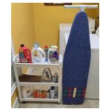 Iron Board & Cleaning Supplies w/ 3 Shelf Cart