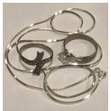 925 Sterling Rings & Necklace
