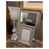 Silvertone Mirror, Frame & Lamp