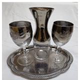 Silver Plated Barware Set w/ Tray
