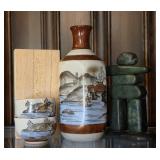 Kutani Porcelain Tea Set & Rock Sculpture