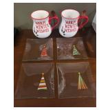 Pampered Chef Holiday Plates & Winter Wishes Mugs