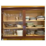 Kitchen Cabinet of Dishes, Bowls, Glasses +