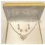Social Gallery Faux Pearl Rhinestone Jewelry Set