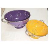 Reston Lloyd Enameled Purple & Yellow Colanders
