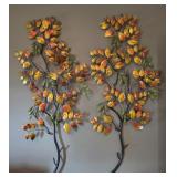 2pc Fall Metal Tree Wall Decor