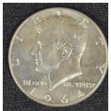 1964-D KENNEDY HALF DOLLAR - 90% SILVER, 12.5 GR