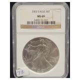 2002 SILVER EAGLE - NGC: MS69 -