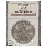 2003 SILVER EAGLE - NGC: MS69 -