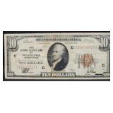 SERIES OF 1929 "BROWN SEAL" $10 NATIONAL CURRENCY