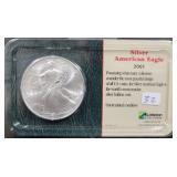 2001 UNC SILVER EAGLE - LITTLETON COIN CO.