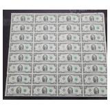 SERIES OF 2003-A - UNCUT SHEET OF (32) $2 NOTES -