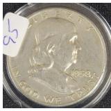 1958-D FRANKLIN SILVER HALF DOLLAR -