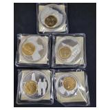 (5) STATE QUARTER INLAY MEDALLIONS W/COA