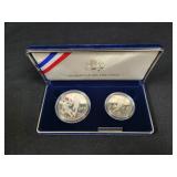 1994 WORLD CUP 2-COIN PROOF SET - BOX AND COA -