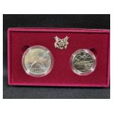 1992 U.S. OLYMPIC COINS 2-COIN UNCIRCULATED SET -