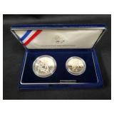 1994 WORLD CUP 2-COIN PROOF SET - BOX AND COA -