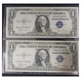 (2) SERIES OF 1935-C $1 SILVER CERTIFICATES -