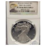 2014-W PROOF SILVER EAGLE - NGC: PF70 ULTRA CAMEO-