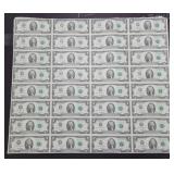 SERIES OF 2003-A - UNCUT SHEET OF (32) $2 NOTES -