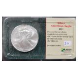 2001 UNC SILVER EAGLE - LITTLETON COIN CO.