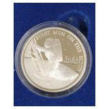1969-1989 FIRST MEN ON THE MOON $50 SILVER COIN -