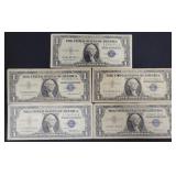 (5) SERIES 1957 $1 SILVER CERTIFICATES