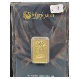 THE PERTH MINT 10 GRAM GOLD INGOT - 99.99% GOLD