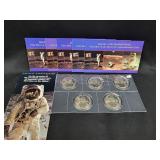 (5) 1989 FIRST MEN ON THE MOON $5 COMM. COINS -