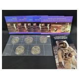 (5) 1989 FIRST MEN ON THE MOON $5 COMM. COINS -