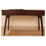 Walnut Finished Acacia Wood Desk w/ 2 Drawers