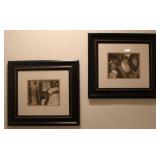 (2) Framed Black & Gold Clock Prints