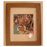 Beeb Benson Mixed Media Paper Mosaic Dog Framed
