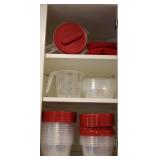 Rubbermaid Containers w/ Lids, Measuring Cup +